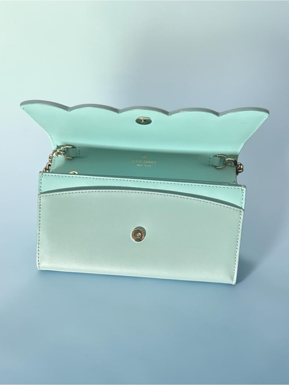 Kate Spade Gemma Wallet On Chain Crossbody Bag Scallop Blue - Picture 5 of 9